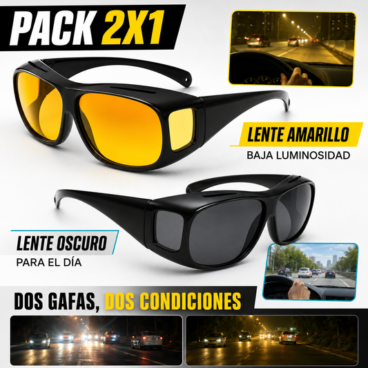 Pack 2 Lentes de Conducción Antirreflejo Día y Noche